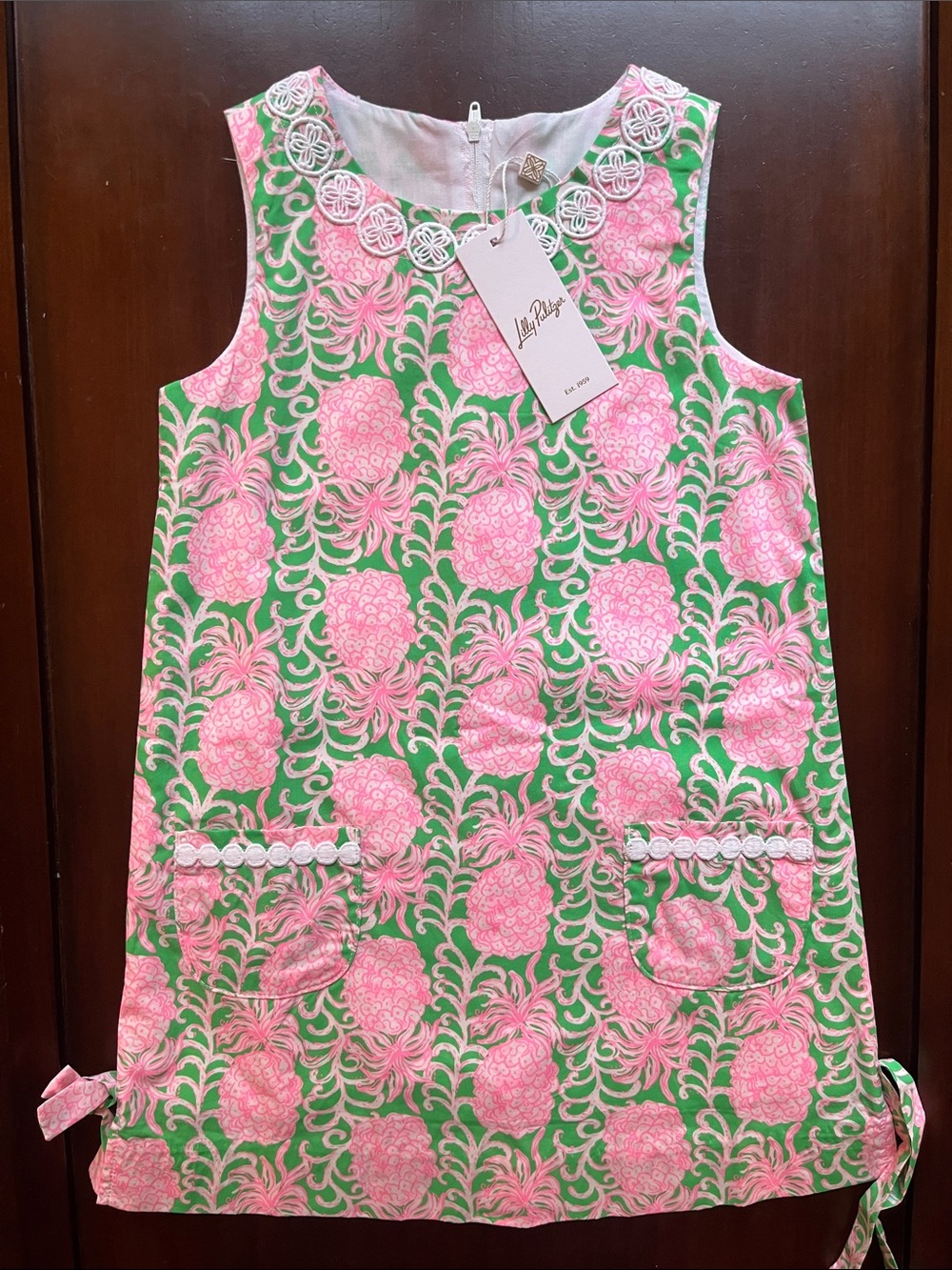Lilly Pulitzer Pink & Green Pineapple A-Line Dress NWT